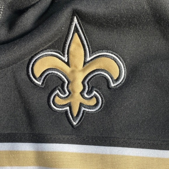 New Orleans Saints NFL Team Apparel Black Grey Pullover Hoodie Size L - Picture 5 of 9
